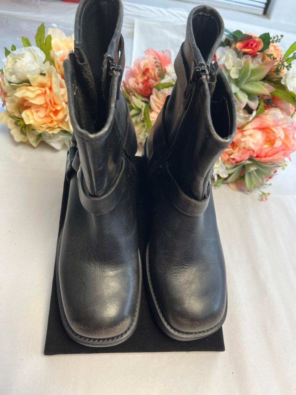 Steve Madden Brixton Harness Moto Boots Black Leather Upper Size 7 - Picture 9 of 15